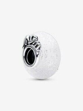 Pandora Glittery White Murano Glass Mom & Love Charm